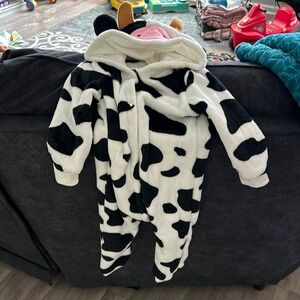 Cow fleece onesie
